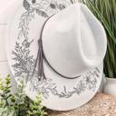  Floral Butterfly Burned Hat, Floral Engraved Cowboy Hat, Sunflower Hat, Sunflower Burned Fedora, Engraved Suede Hat, Boho Hat, Vegan Suede