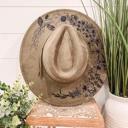  Floral Burned Hat, Floral Engraved Cowboy Hat, Sunflower Hat, Sunflower Burned Fedora, Engraved Suede Hat, Boho Hat, Vegan Suede