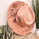  She's a Wildflower Floral Burned Hat, Floral Engraved Cowboy Hat, Sunflower Hat, She's a Wildflower Burned Fedora, Engraved Fedora, Engraved Felt Hat, Boho Hat