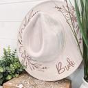  Bridal Floral Burned Hat, Floral Engraved Cowboy Hat, Bachelorette Party Hat, Nashville Bachelorette Hat, Nash Bash Hat, Engagement Gift