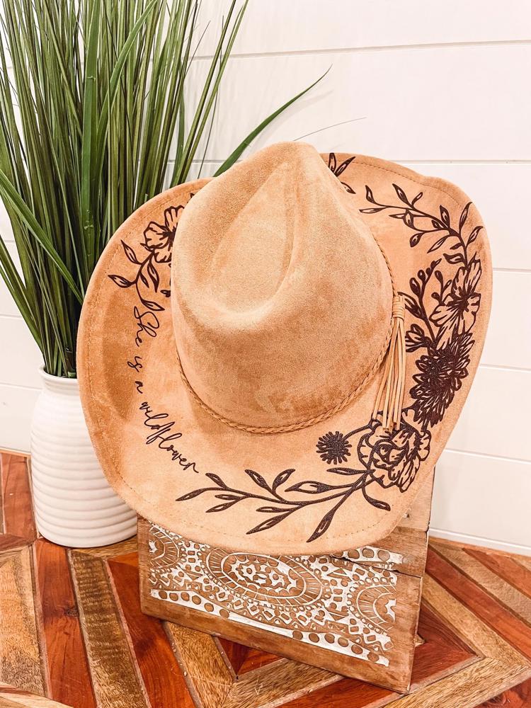 Vegan Suede Cowboy Hat Blank, Blank Hat for Burning, Hat Pyrography, Burned Hat Blank, Rancher Hat, Fedora Hat, Wide Brim Hat, Cowboy Hat