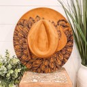  Peacock Burned Hat, Peacock Engraved Cowboy Hat, Peacock Hat, Peacock Burned Fedora, Engraved Suede Hat, Boho Hat, Vegan Suede