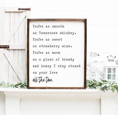 Tennessee Whiskey Farmhouse Sign, Song Lyrics Sign, Chris Stapleton, Housewarming Present, Rustic Chic Decor, Wooden Quote Sign