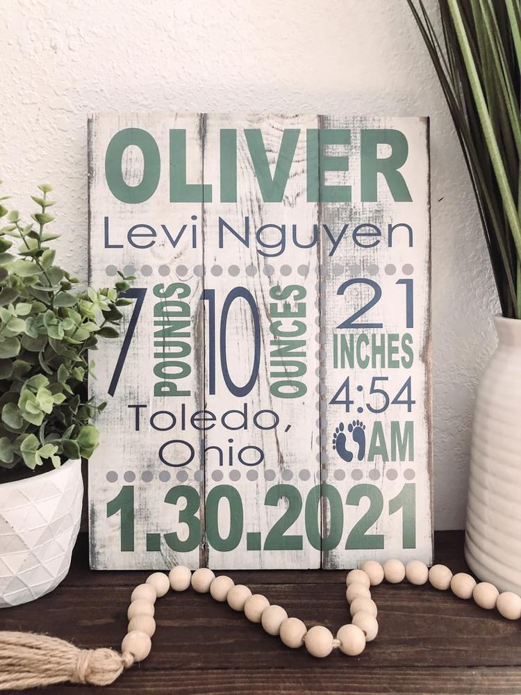 Baby Stats Wood Sign, Birth Announcement Sign, Baby Wooden Sign, Birth Sign, Baby Birth Wooden Sign, Baby Gift, Baptism Gift,