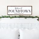  Welcome To Poundtown Wood Framed Sign, Funny Bedroom Sign, Above the Bed Sign, Bachelor Wall Decor, Bedroom Sign, Welcome to Pound Town