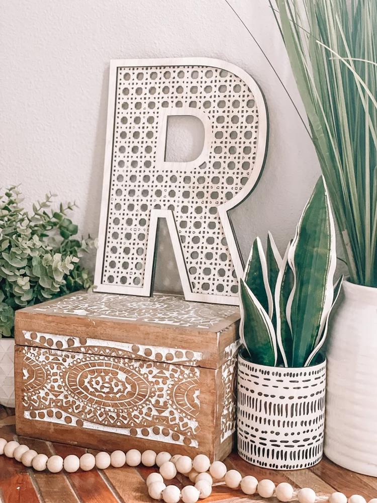 Rattan Letter, Rattan Initial, Rattan Nursery Decor, Boho Decor, Cane Letter, Cane Initial, Cane Weave Letter, Boho Wedding Decor, Wicker