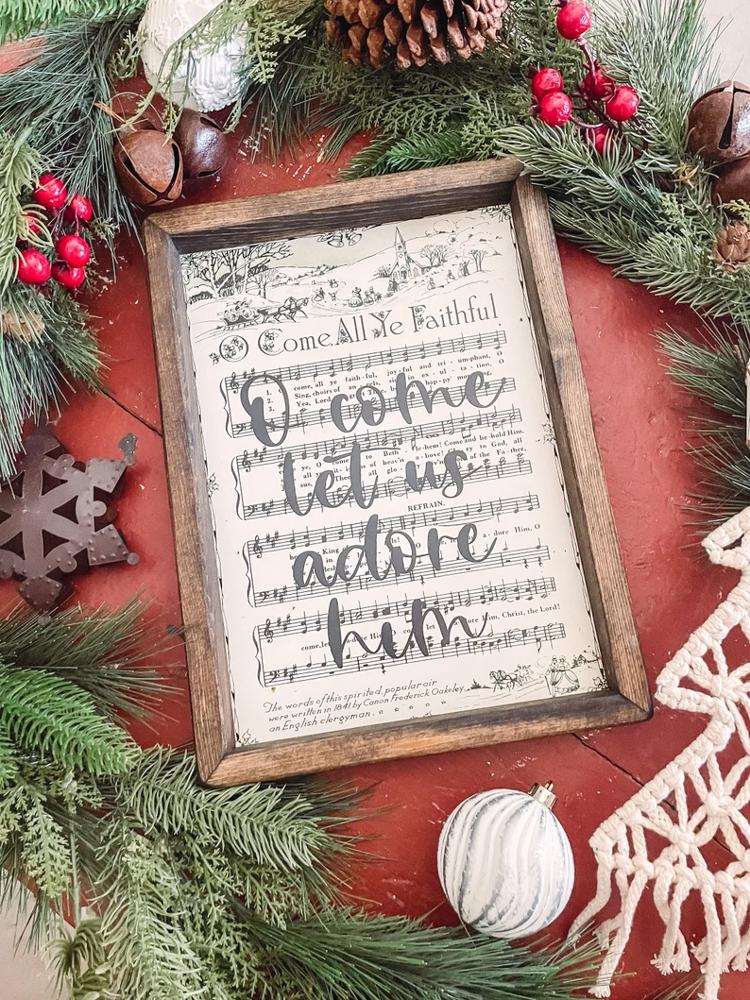 Various Christmas Songs Framed Sign, Christmas Hymn Sign, Vintage Christmas Songs, Christmas Carol Framed Sign, Jingle Bells, The First Noel