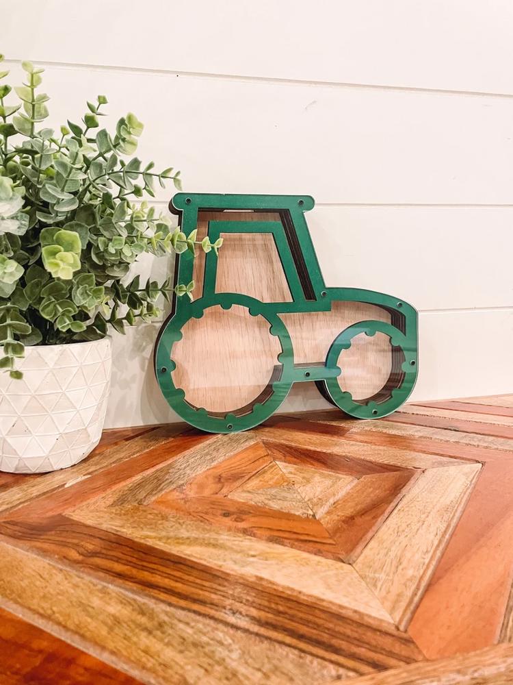 Tractor Piggy Bank, Tractor Coin Bank, Farm Theme Gift, Farm Themed Gift, Farm Birthday Present, personalized piggy bank, farmhouse nursery