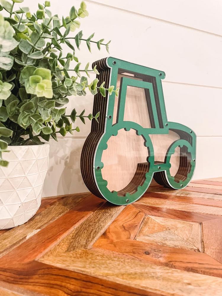 Tractor Piggy Bank, Tractor Coin Bank, Farm Theme Gift, Farm Themed Gift, Farm Birthday Present, personalized piggy bank, farmhouse nursery