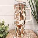  Cow Print Tumbler 40oz, Cow Print Travel Mug, Engraved Tumbler, Engraved Mug, Floral Tumbler, Full Wrap Tumbler, Cow Print Cup