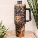  Sunflower Tumbler 40oz, Sunflower Travel Mug, Engraved Tumbler, Engraved Mug, Floral Tumbler, Full Wrap Tumbler, Rainbow Tumbler