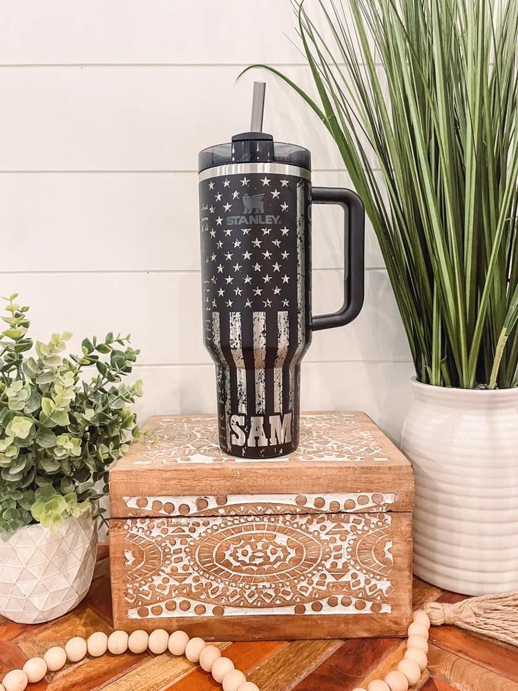 We The People Freedom Stanley 40oz Tumbler, Engraved Patriotic Stanley, Engraved Tumbler, America Engraved Travel Mug, The Constitution