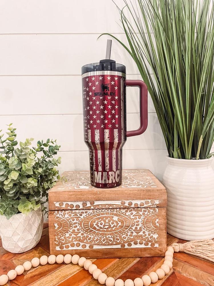 We The People Freedom Stanley 40oz Tumbler, Engraved Patriotic Stanley, Engraved Tumbler, America Engraved Travel Mug, The Constitution