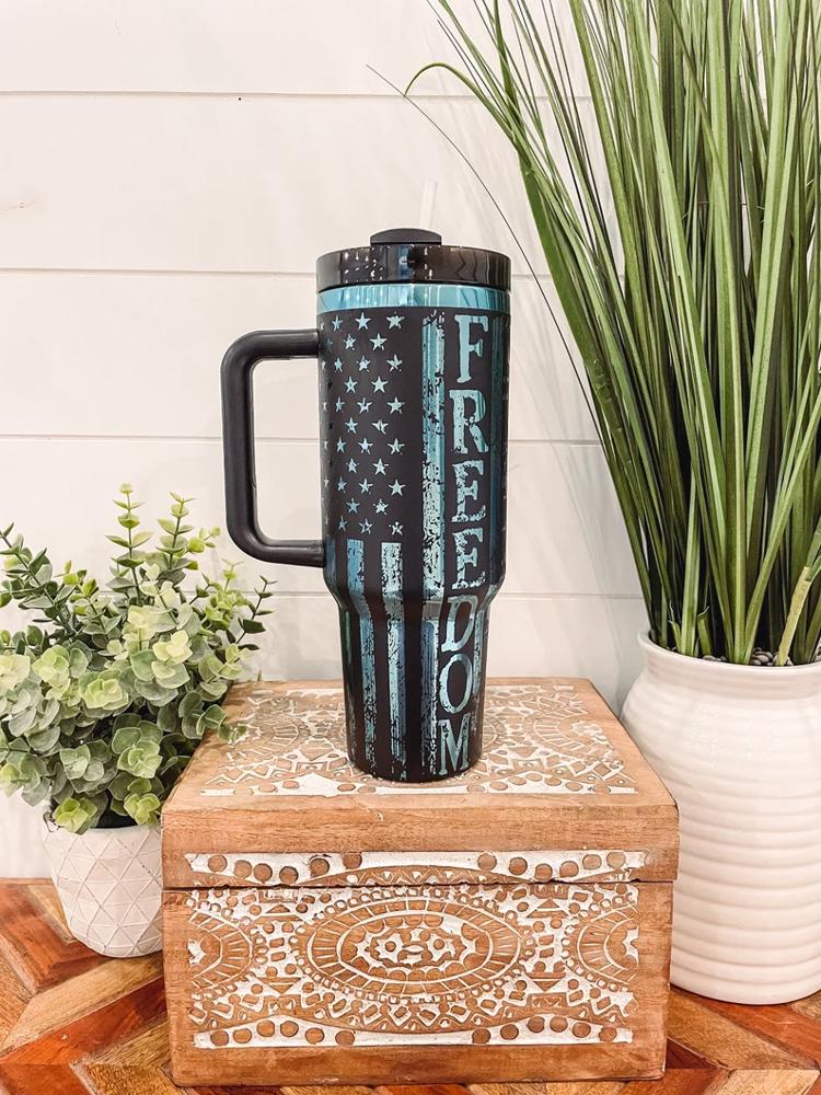 We The People Freedom Tumbler, Engraved Patriotic Mug, Engraved Tumbler, America Engraved Travel Mug, The Constitution