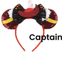 Captain Character Ears Headband Mouse Ears Dress Up Character Ears