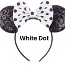 White Dot Character Ears Headband Mouse Ears Dress Up Character Ears