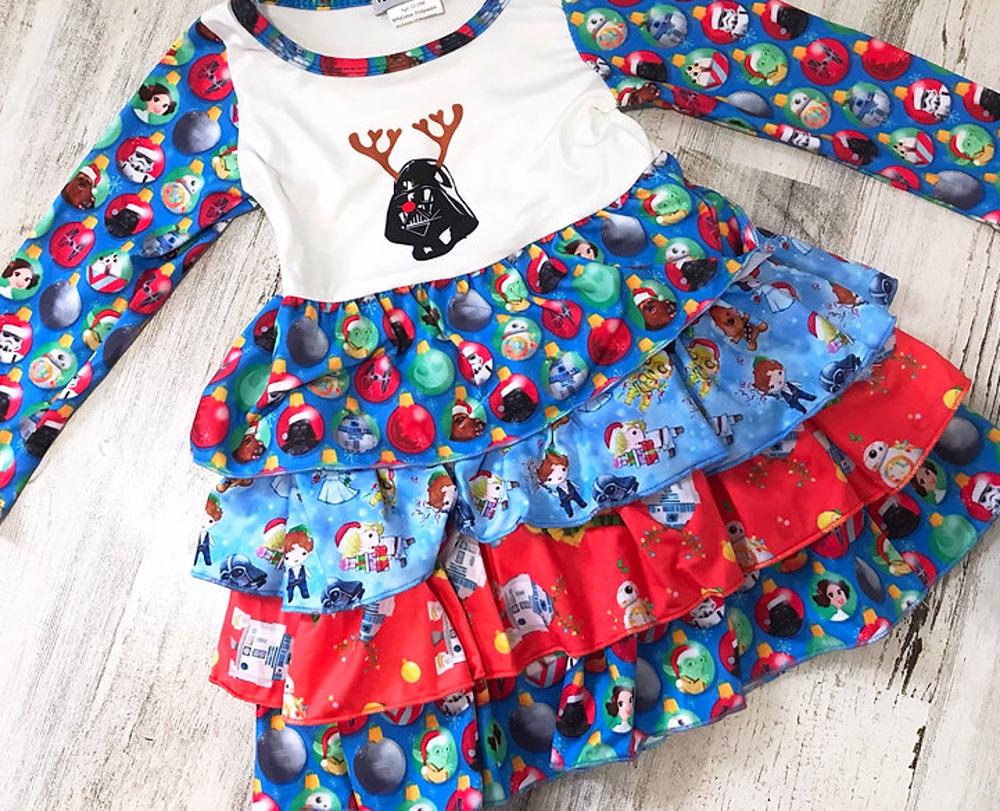 Ruffle Dress Christmas Dress Character Graphic Dress