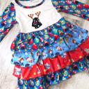  Ruffle Dress Christmas Dress Character Graphic Dress