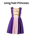 Long Hair Princess 4 Princess Character Dresses Play Dress Costume Kids Dresses Dress Up Pretend Play