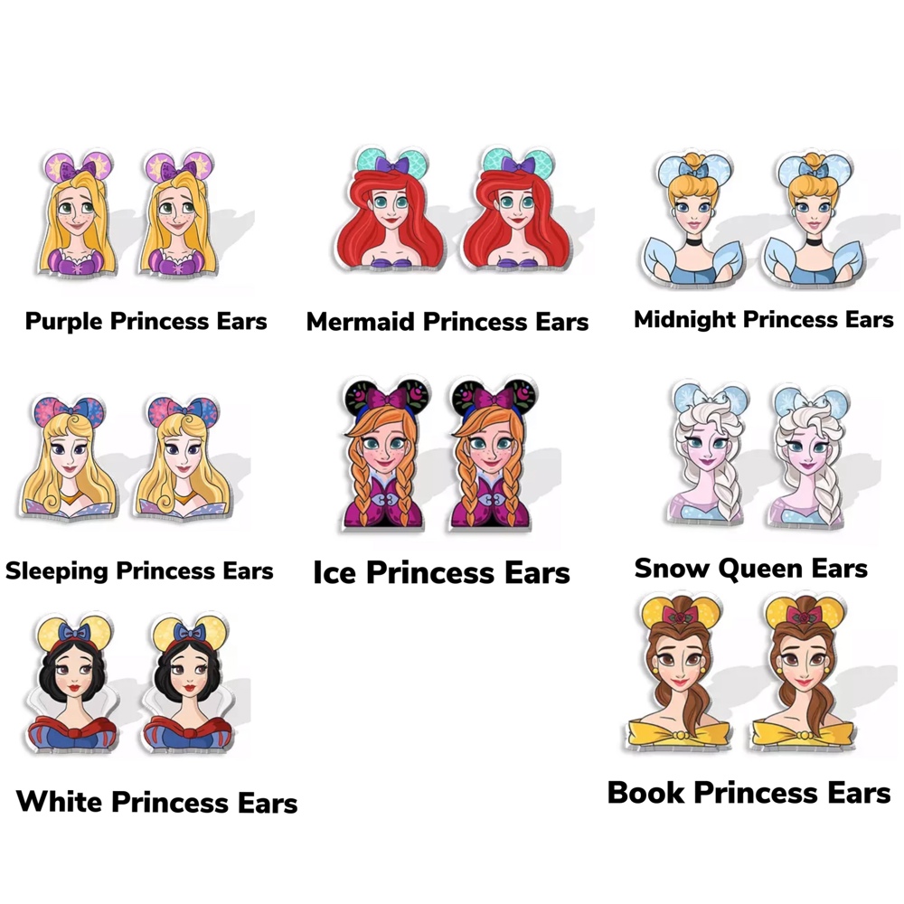 Princess Earrings Acrylic Earrings Character Earrings Clasp Earrings