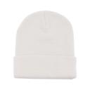 White White Customized Leatherette Patch Beanie