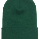 Spruce Green Customized Leatherette Patch Beanie