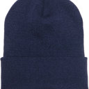 Navy Blue Customized Leatherette Patch Beanie