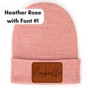  Customized Leatherette Patch Beanie