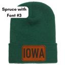  Customized Leatherette Patch Beanie