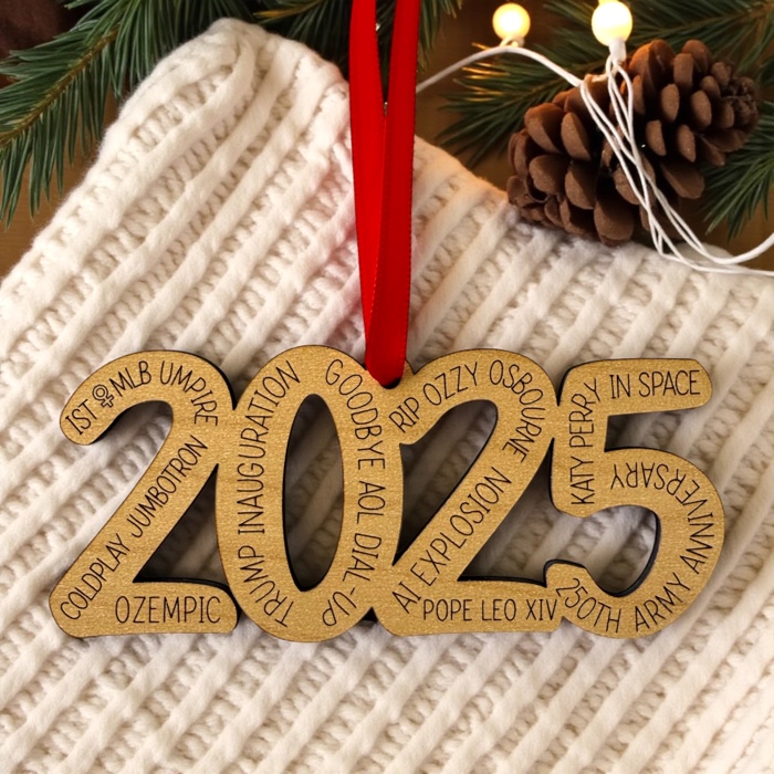 2025 Commemorative Ornament - Laser Engraved Wood Keepsake Ornament - Funny Sentimental Gift