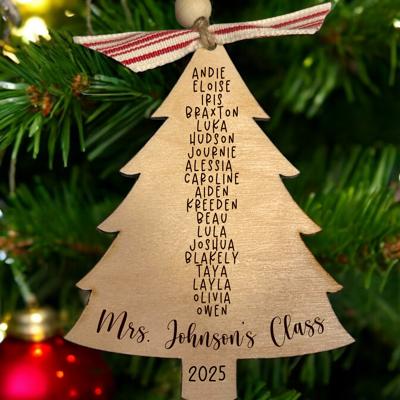 Personalized Teacher Ornament with Class names