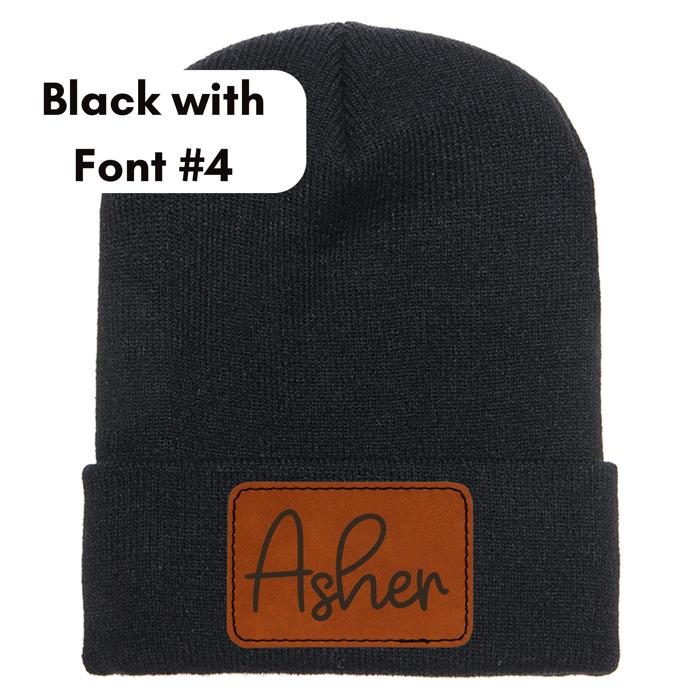 Customized Leatherette Patch Beanie