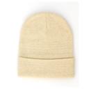 Ivory White Customized Leatherette Patch Beanie