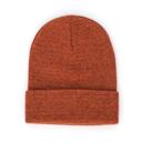 Heather Clay Orange Customized Leatherette Patch Beanie