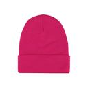 Magenta Pink Customized Leatherette Patch Beanie