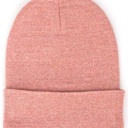 Heather Rose Pink Custom Personalized Patch Beanie