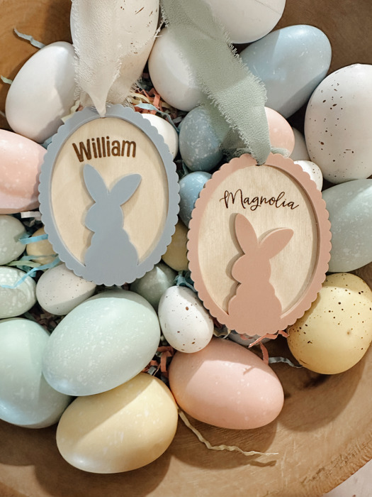 Scalloped Easter Egg Basket Tag