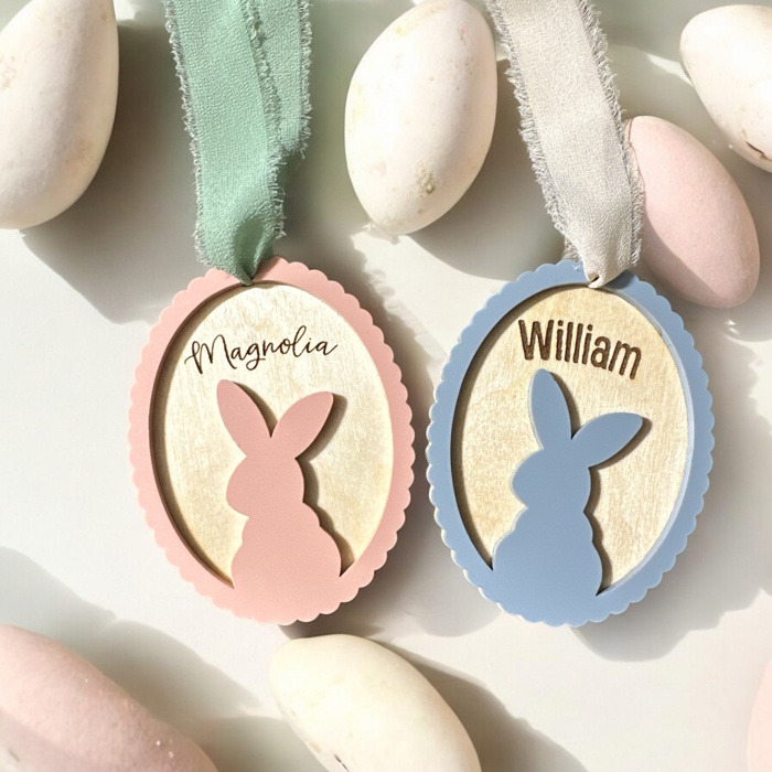 Scalloped Easter Egg Basket Tag