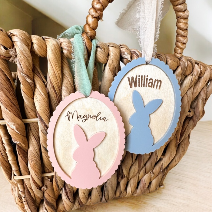 Scalloped Easter Egg Basket Tag