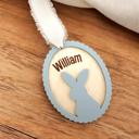 Blue Scalloped Easter Egg Basket Tag