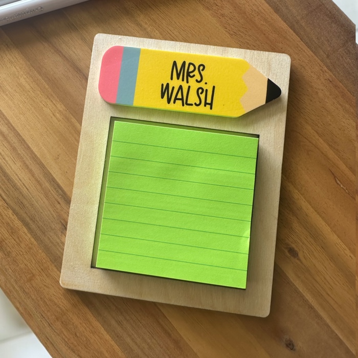 Personalized Teacher Sticky Note Holder