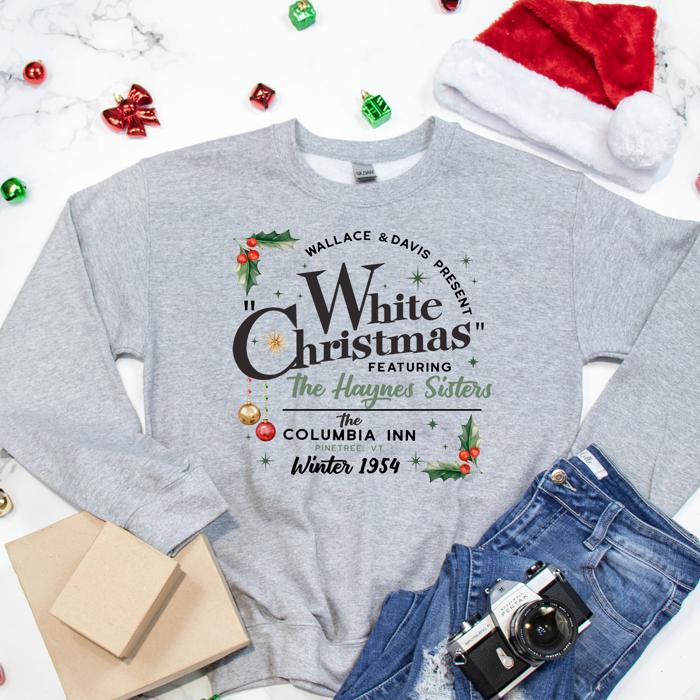 “White Christmas” Holiday Movie Sweatshirt – Vintage-Inspired Nostalgia