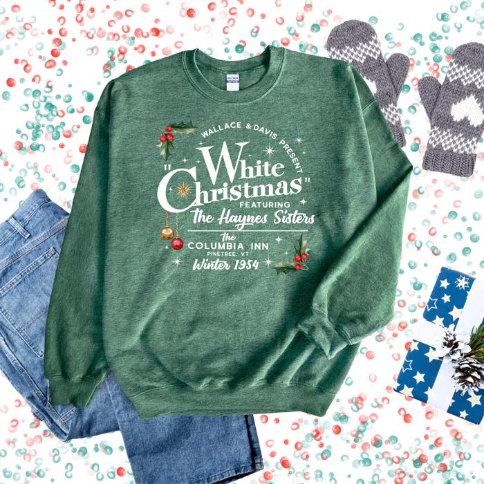 “White Christmas” Holiday Movie Sweatshirt – Vintage-Inspired Nostalgia