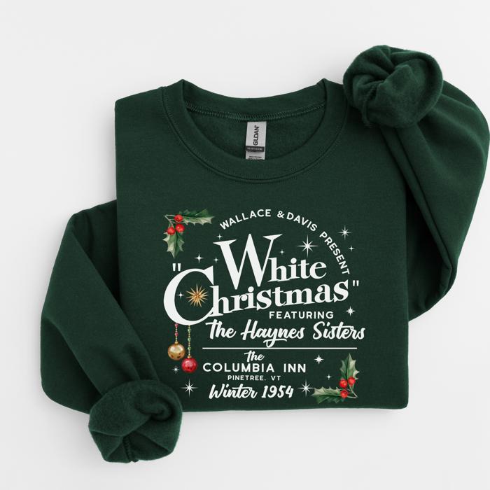 “White Christmas” Holiday Movie Sweatshirt – Vintage-Inspired Nostalgia