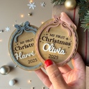  Personalized My First Christmas Ornament 2025, Custom Name Ornament with Bow, Keepsake for Newborn