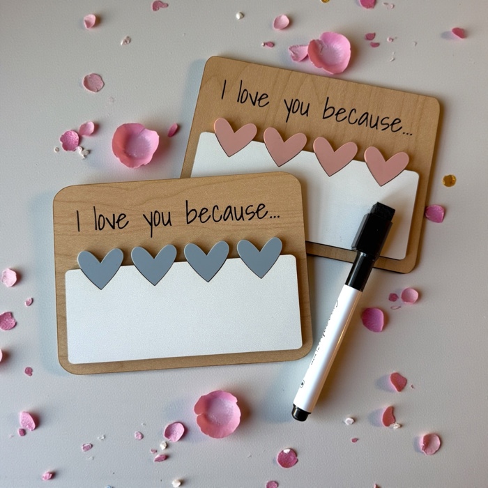 I Love You Because Reusable Dry Erase Board for Kids - Valentine's Day Gift for Kids