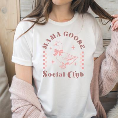 Mama Goose Social Club Tee – Cute Aesthetic Mom Shirt | Gift for Mothers Day