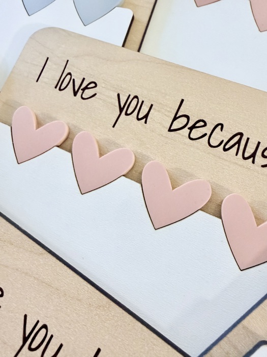 I Love You Because Reusable Dry Erase Board for Kids - Valentine's Day Gift for Kids
