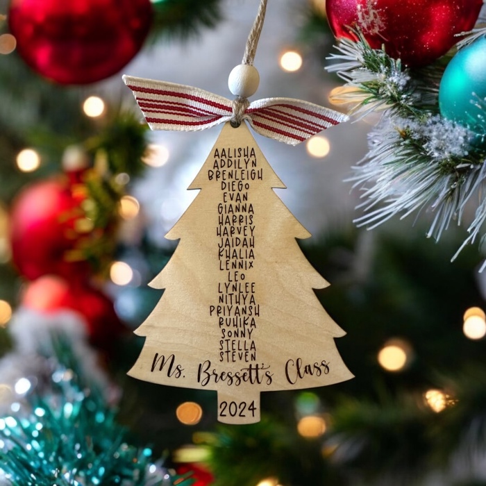 Personalized Teacher Ornament with Class names