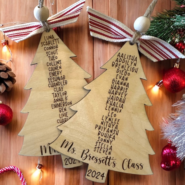 Personalized Teacher Ornament with Class names